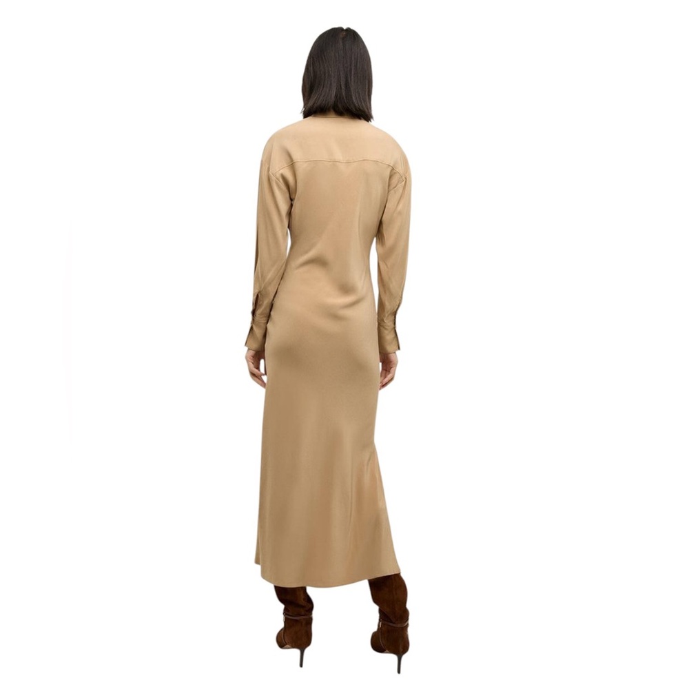 VERONICA BEARD Liberty Dress • Long Sleeve Maxi Tan Size 2 XS - Picture 4 of 10